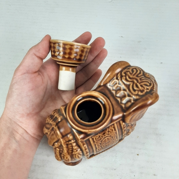 🛍Brown Elephant Oil Candle or Tea Light Holder 5" Tall - Picture 7 of 8